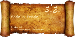 Soós Ernő névjegykártya