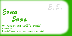 erno soos business card